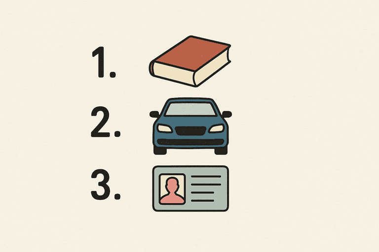 A list of steps needed to get the dutch drivers license