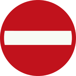 Nederlands verkeersbord: No entry (one-way traffic)