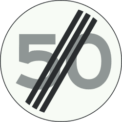 Nederlands verkeersbord: Speed limit ends