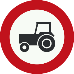 Nederlands verkeersbord: Tractors prohibited