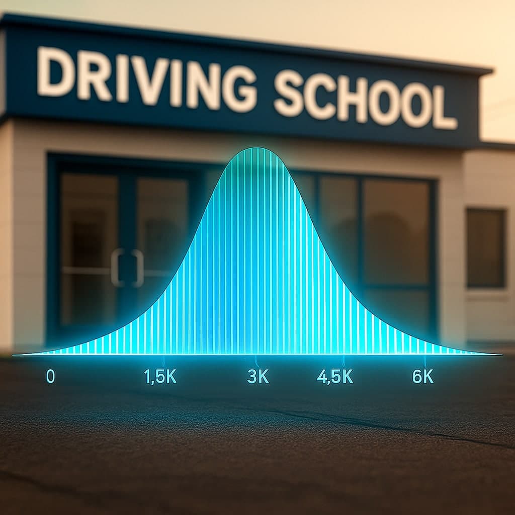 Driving school statistics and exam center analytics